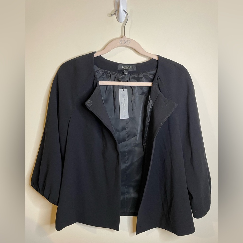 NWT Talbots The Jackie Fit Narrow Straight Blazer Jacket Neutral Minimalist